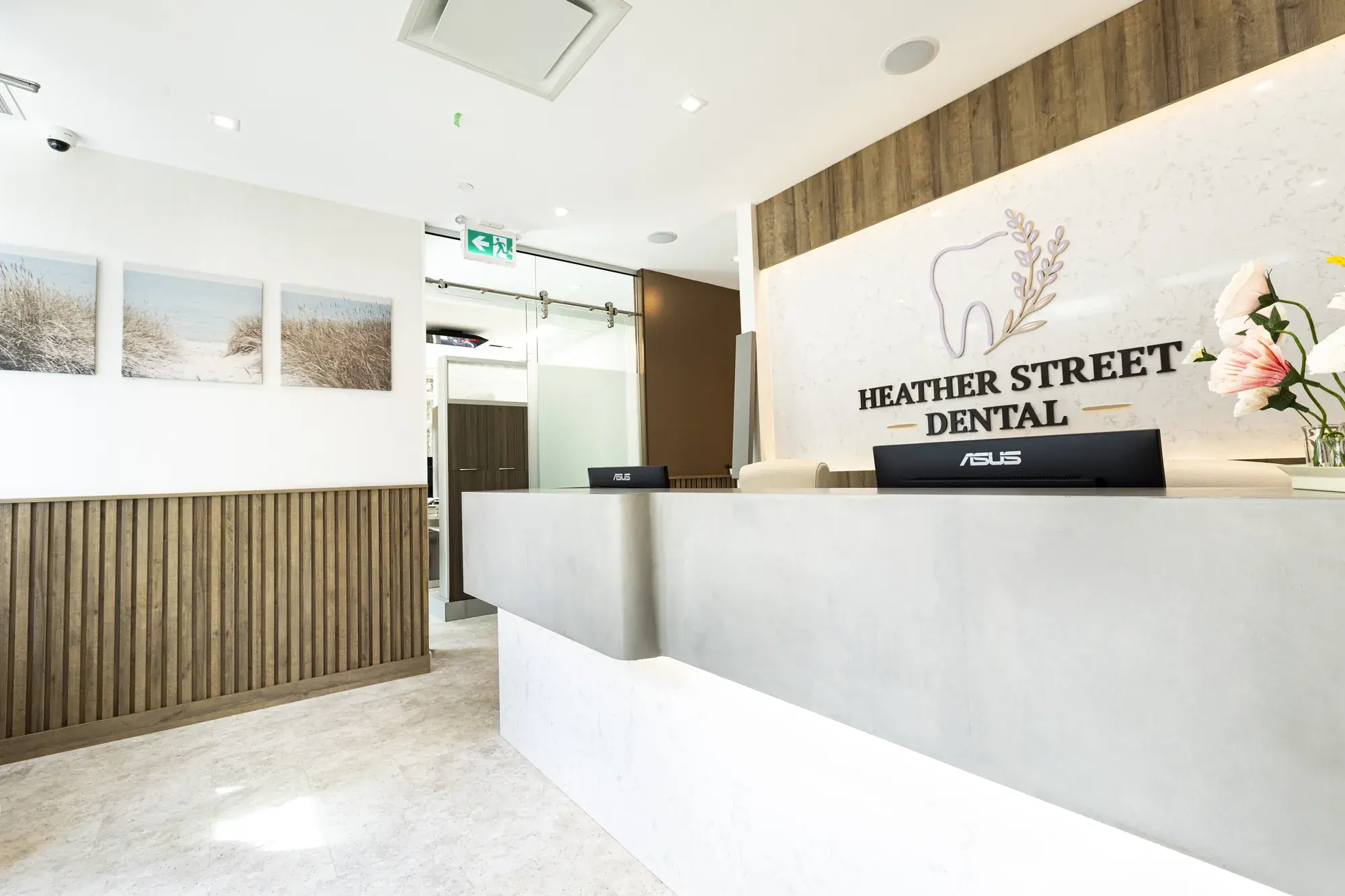 Reception desk and clinic entry